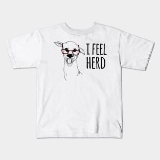 Cute Deer "I Feel Herd" Meme Funny Sayings Animal women's Kids T-Shirt